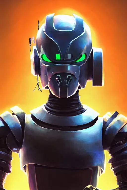 Prompt: epic mask helmet robot ninja portrait stylized as fornite style game design fanart by by roger hargreaves and jim henson, concept artist gervasio canda, behance hd by makoto shinkai and lois van baarle, ilya kuvshinov, rossdraws global illumination radiating a glowing aura global illumination ray tracing hdr render in unreal engine 5