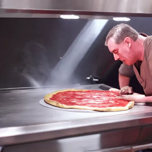 Prompt: A still of a Darth Vader making a pizza in Masterchef, 4k, photograph, ultra realistic, highly detailed, professional lighting
