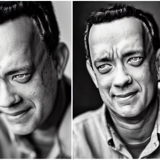 Prompt: dslr photo portrait still of 3 0 year old age 3 0 tom hanks at age 3 0!!!, 8 5 mm f 1. 8