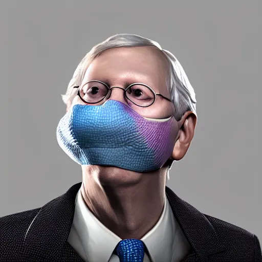 Prompt: mitch mcconnell sticking his head out of a turtle shell, turtle face, octane render, unreal 5 engine
