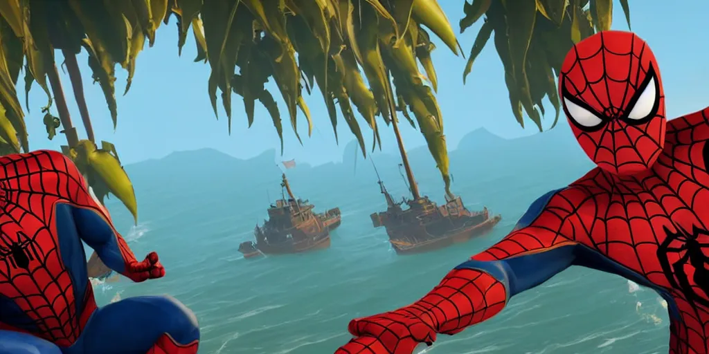 Image similar to spiderman In sea of thieves,