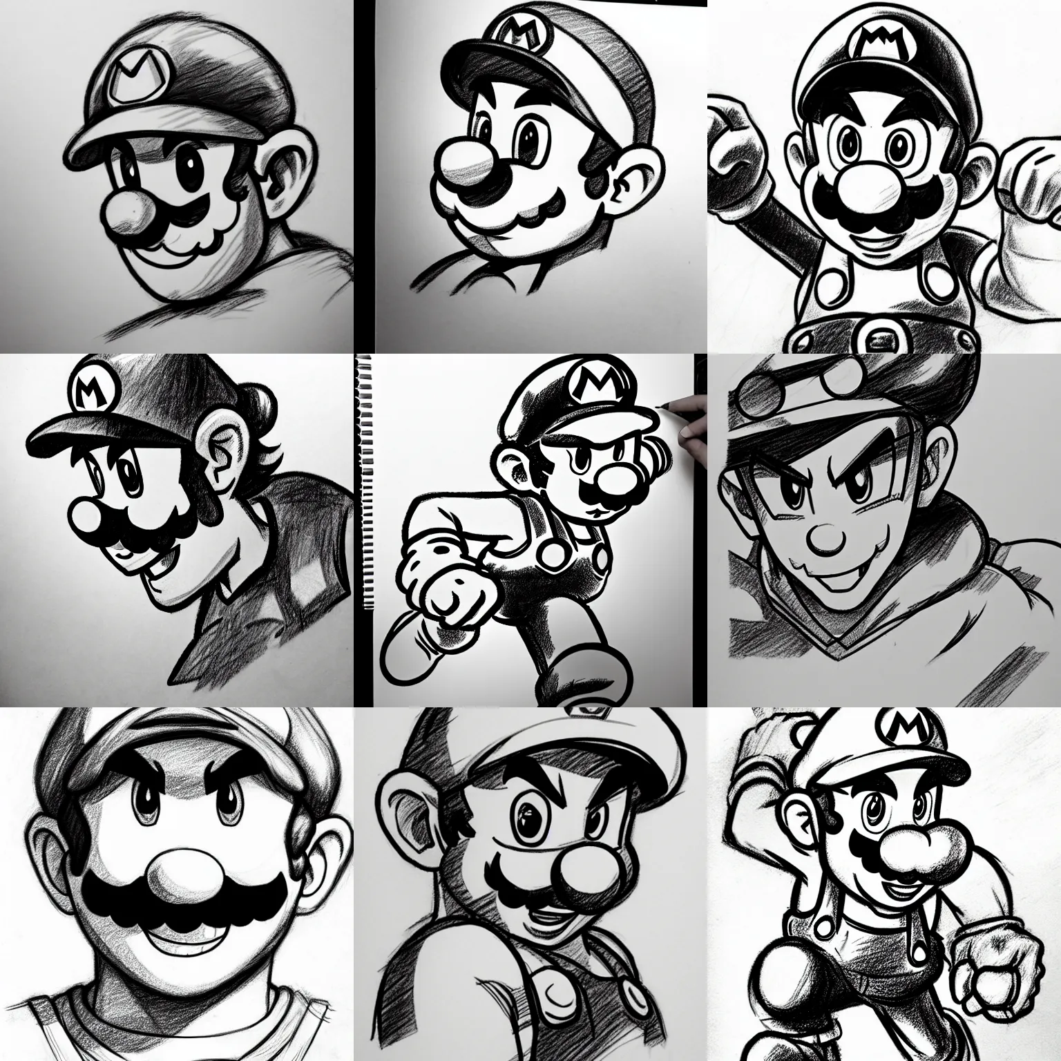 Mario Drawing - How To Draw Mario Step By Step