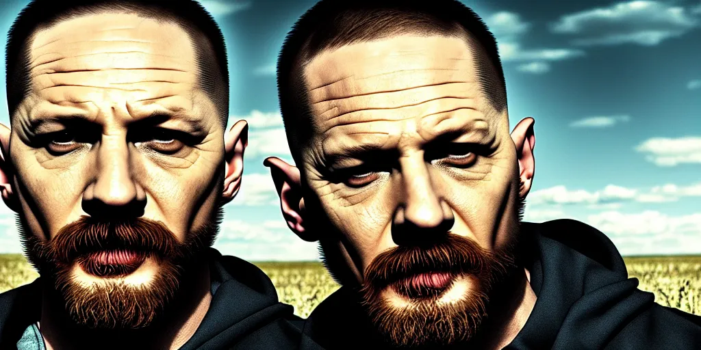 Image similar to Tom Hardy as Breaking Bad 4K quality Photorealism