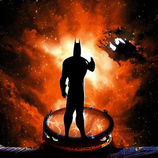 Prompt: batman meets groot in space digital art 4 k detailed super realistic