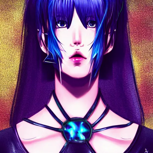 Prompt: half - electric woman, very very anime, cute - fine - face, pretty face, oil slick hair, realistic shaded perfect face, extremely fine details, realistic shaded lighting, dynamic background, artgerm, 8 k ultra realistic, highly detailed, trending on artstation, 4 k