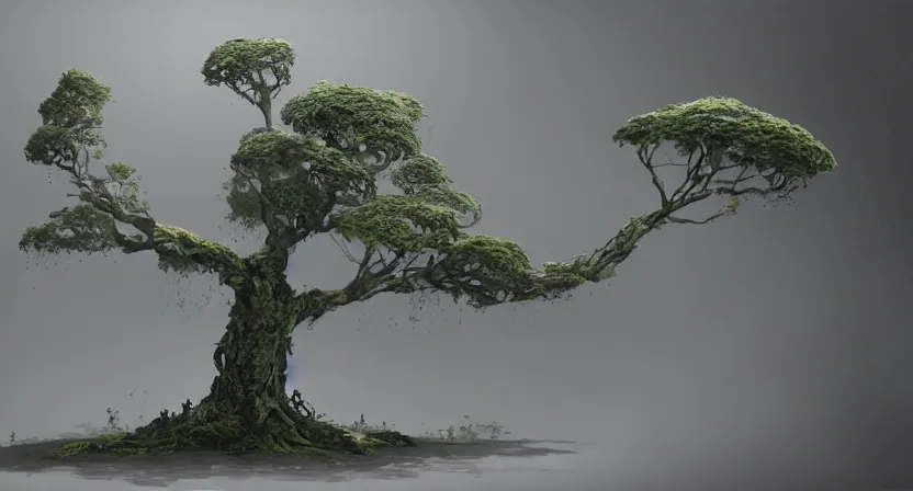 Image similar to a living tree sculpture, concept art by Doug Chiang cinematic, realistic painting, high definition, digital art, symmetrical, very detailed, extremely high detail, photo realistic, concept art, unreal engine 5,