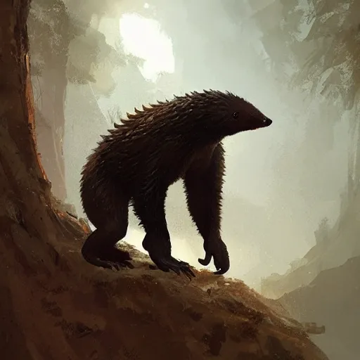 Prompt: echidna bear, by greg rutkowski