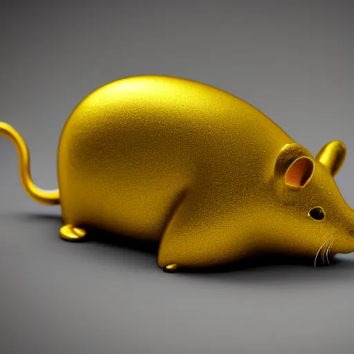 Prompt: a golden mouse, 4 k, octane render