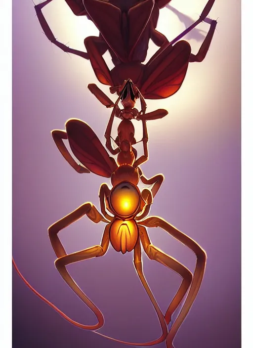 Prompt: spider eating moth, natural lighting, path traced, highly detailed, high quality, digital painting, by don bluth and ross tran and studio ghibli and alphonse mucha, artgerm