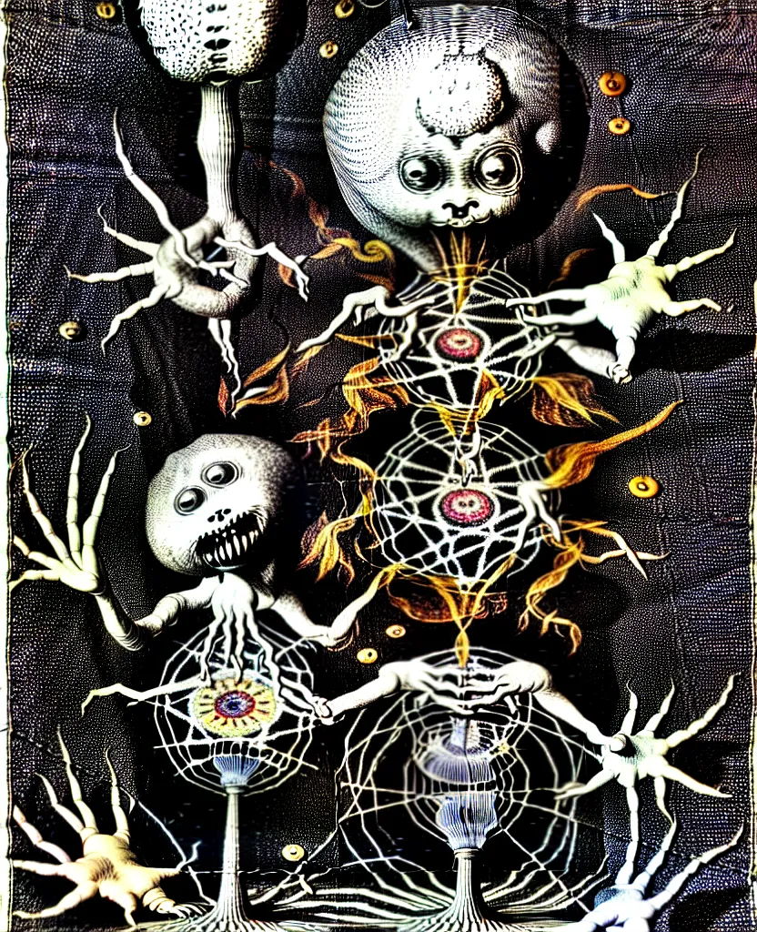 Image similar to whimsical freaky creature sings a unique canto about'as above so below'being ignited by the spirit of haeckel and robert fludd, breakthrough is iminent, glory be to the magic within