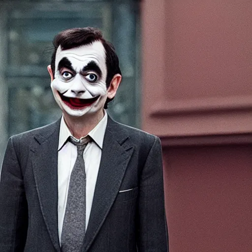 Image similar to A still of Mr Bean in Joker (2019)