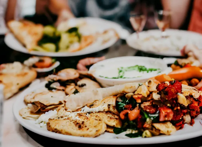 Prompt: dslr photograph of ballerina mediterranean food, 8 5 mm f 1. 8