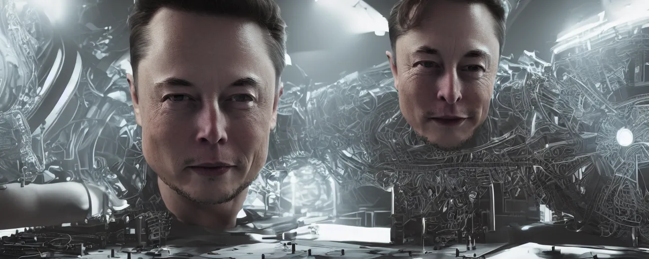 Image similar to dj elon musk, 4 k, intricate detailed, jaw dropping, gorgeous, surreal, octane render