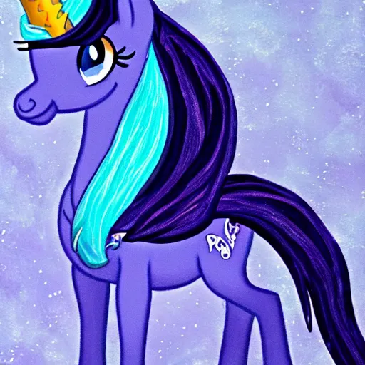 Image similar to Princess Luna alicorn mare on the moon 🎨🖌️