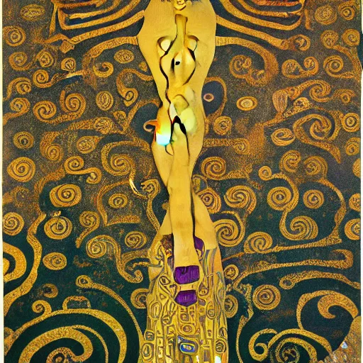 Prompt: samadhi, by Gustav Klimt