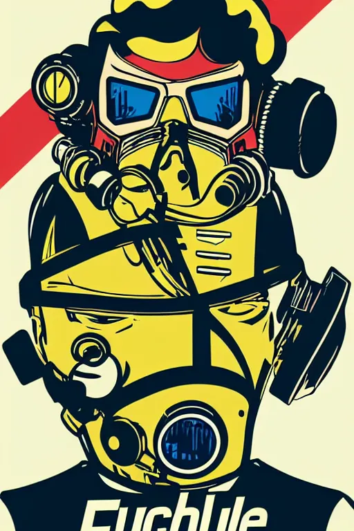 Image similar to fallout 7 6 retro futurist illustration art by butcher billy, sticker, colorful, illustration, highly detailed, simple, smooth and clean vector curves, no jagged lines, vector art, smooth andy warhol style