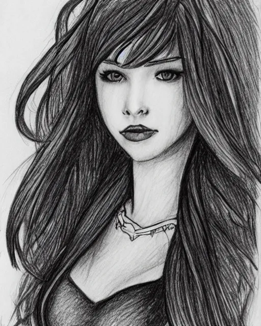 Image similar to awesome drawing of a beautiful girl with signature jet