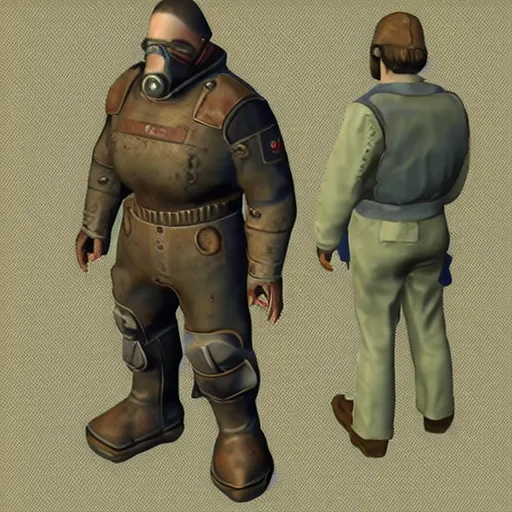 Image similar to fallout 4 character but rendered in n 6 4 graphics.