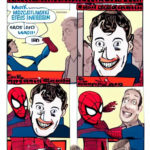 Prompt: Mark Zuckerberg as a spiderman