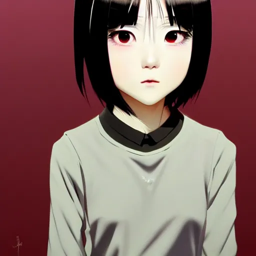 Prompt: beautiful pure evil teenager korean lain, cute but erratic haircut, with hundreds of network cables, neatly coming out of her head, a part of her face panel is showing, she is in pure bliss, chaos, bizarre, strange, portrait, painting, beautiful, detailed symmetrical close up portrait, intricate complexity, in the style ilya kuvshinov