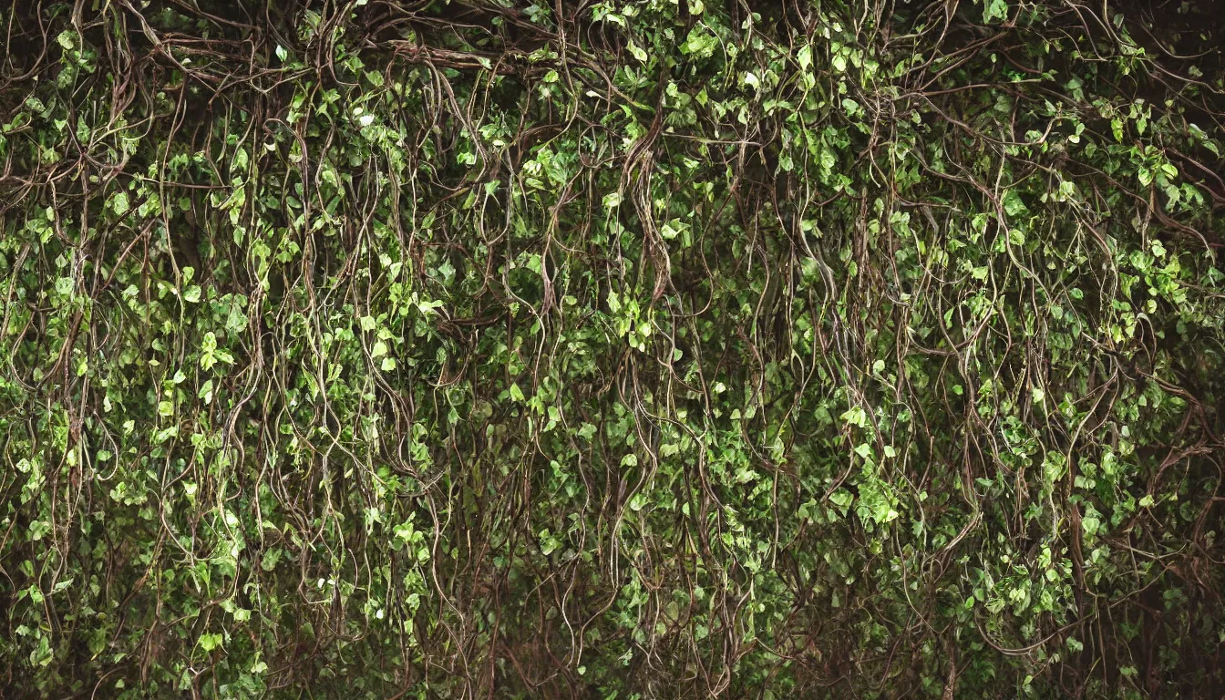 Image similar to tangled vines, highly detailed, dramatic lighting, organic, plants