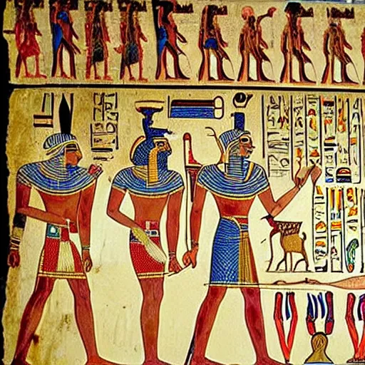 Image similar to ancient egyptian paintings of the world's oldest profession