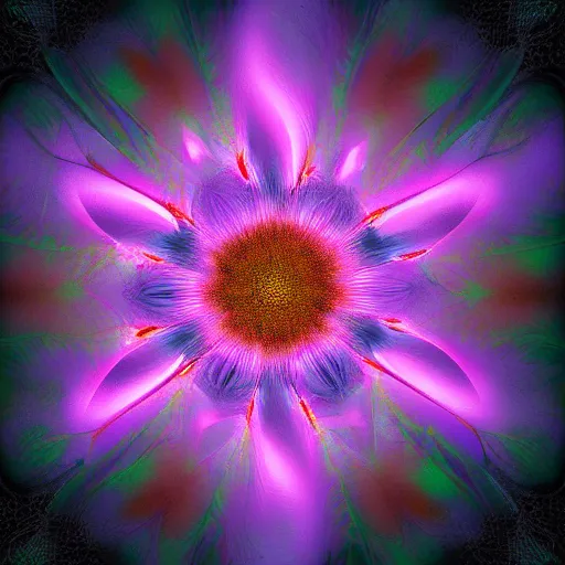 Image similar to A beautiful looking glowing flower, digital art