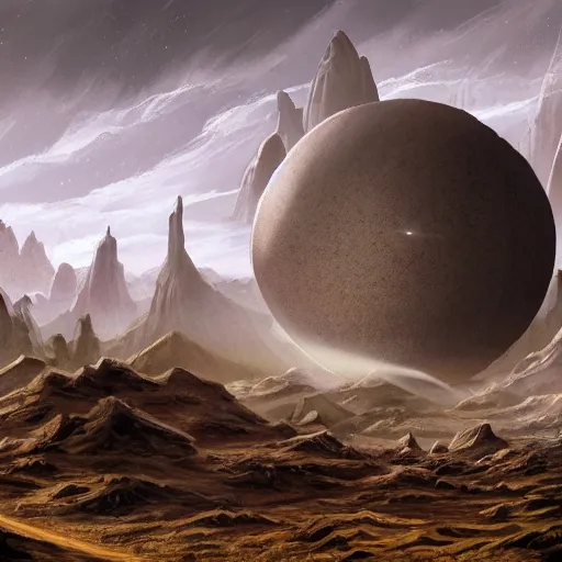 Image similar to an alien planet covered in ancient technology. atmospheric