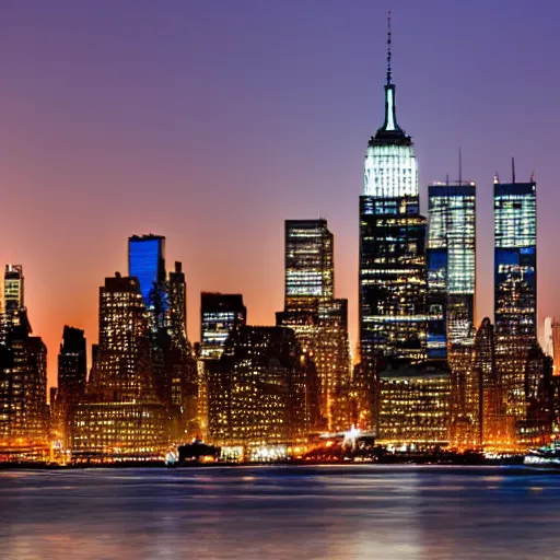 Image similar to photo of the new york skyline during sunrise.