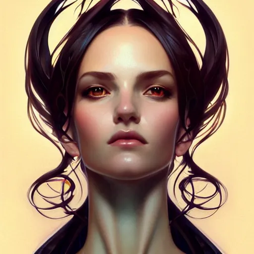 Image similar to beautiful woman, symmetry, portrait, anime!!, fantasy, ultra detailed, elegant, intricate, dynamic lighting, hyperrealism, digital art, digital painting, artstation, wlop, sharp focus, illustration, art by artgerm and greg rutkowski and alphonse mucha, 8 k