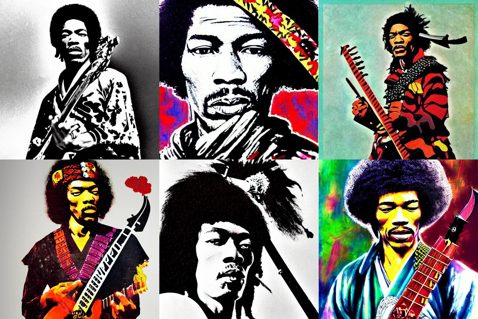 Prompt: samurai Jimi Hendrix