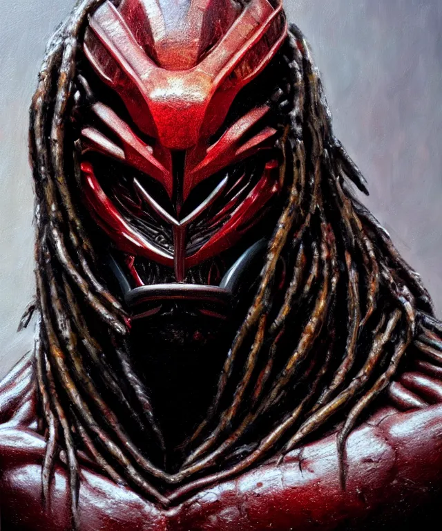 Prompt: a bust shot of the predator by ken barthelmey, oil on canvas, deep depth field, masterpiece, trending on artstation, featured on pixiv, cinematic composition, hyper - detailed, hd, hdr, 4 k, 8 k