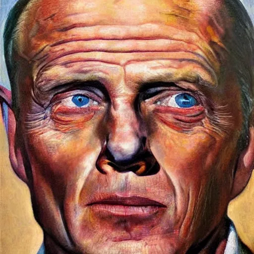 Prompt: realistic portrait of richard widmark in color, oil painting