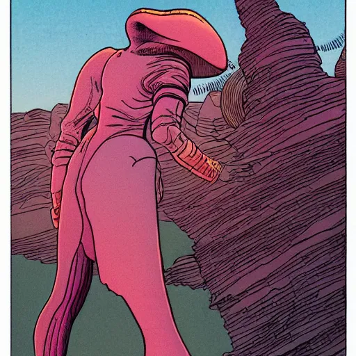 Prompt: a character by moebius