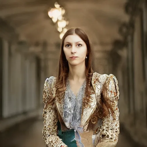 Image similar to tatiana romanov wearing modern clothing, 4 k realistic, aesthetic