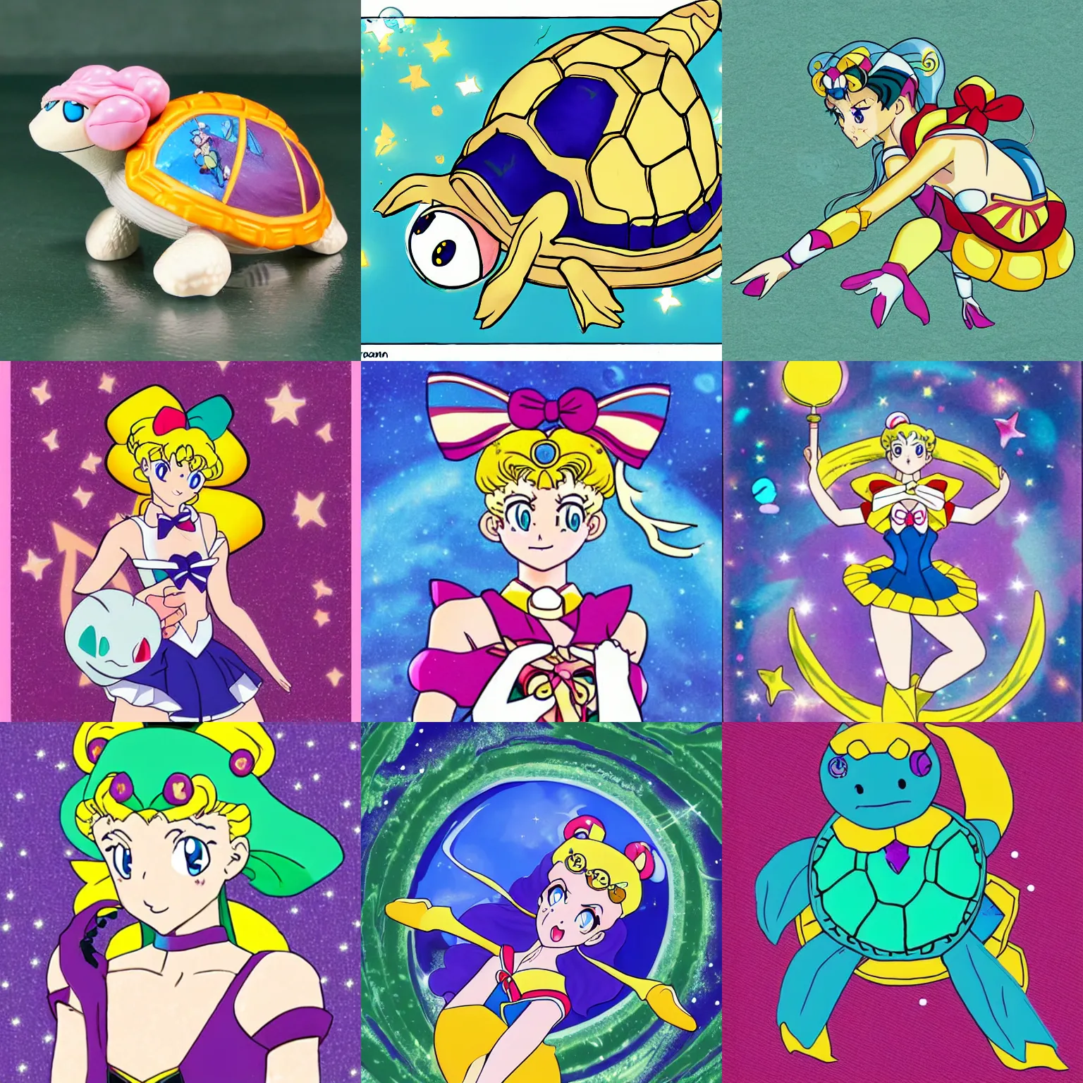 Prompt: sailor moon as a turtle