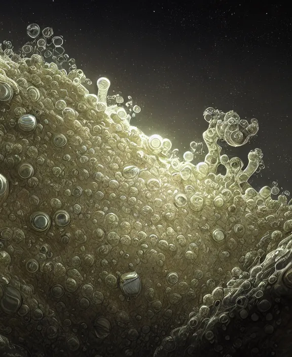 Image similar to opulent transparent clear see - through image of microbes, botany, milky way environment, ultra realistic, concept art, art nouveau, photorealistic, octane render, 8 k, unreal engine. art by gustave dore and nori inoguchi and sam kaplan and zachary goulko and christopher marley and artgerm