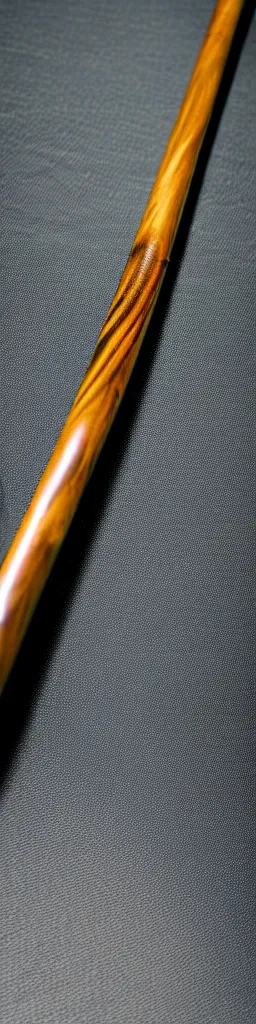 Image similar to picture of a single wooden long straight thin ninja fighting staff, weapon, highlight, sci - fi, fantasy, dnd, close shot, bright uniform background, award winning