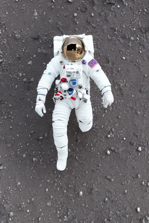 Prompt: a bottom view of a walking astronaut, low - angle view, photography, out - space background, cinematic lighting, 8 k