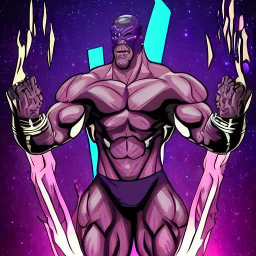 Prompt: ultra gigachad sigma male thanos flexing