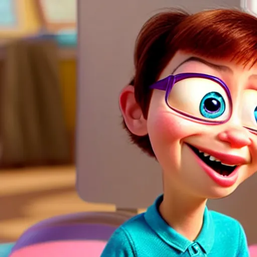 Image similar to pixar character transgender woman with down syndrome