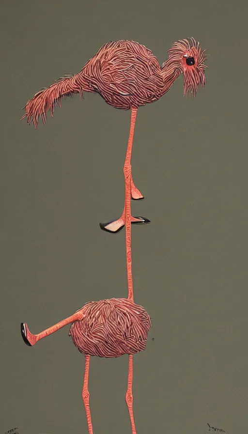 Image similar to stick figures ostrich, by yoshitaka amano