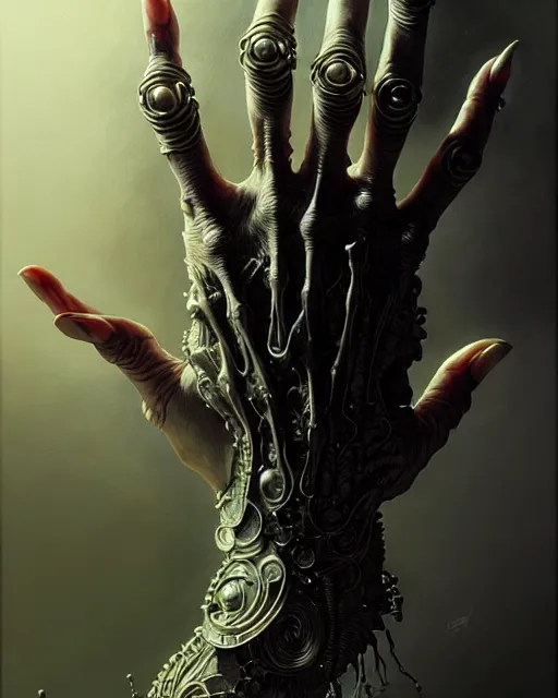 Image similar to human hand anatomy for artists fantasy character portrait, ultra realistic, cinematic, concept art, wide angle, intricate details, hologram, highly detailed by greg rutkowski, aaron horkey, gaston bussiere, craig mullins, simon bisley, arthur rackham