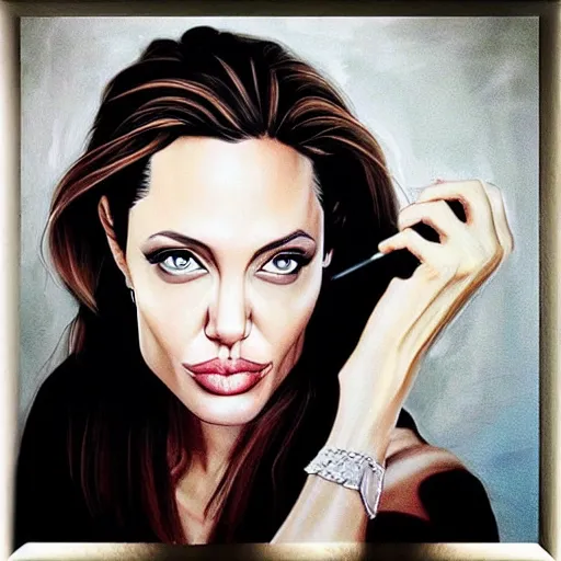 Image similar to “Angelina Jolie portrait, Kristen Reichert”