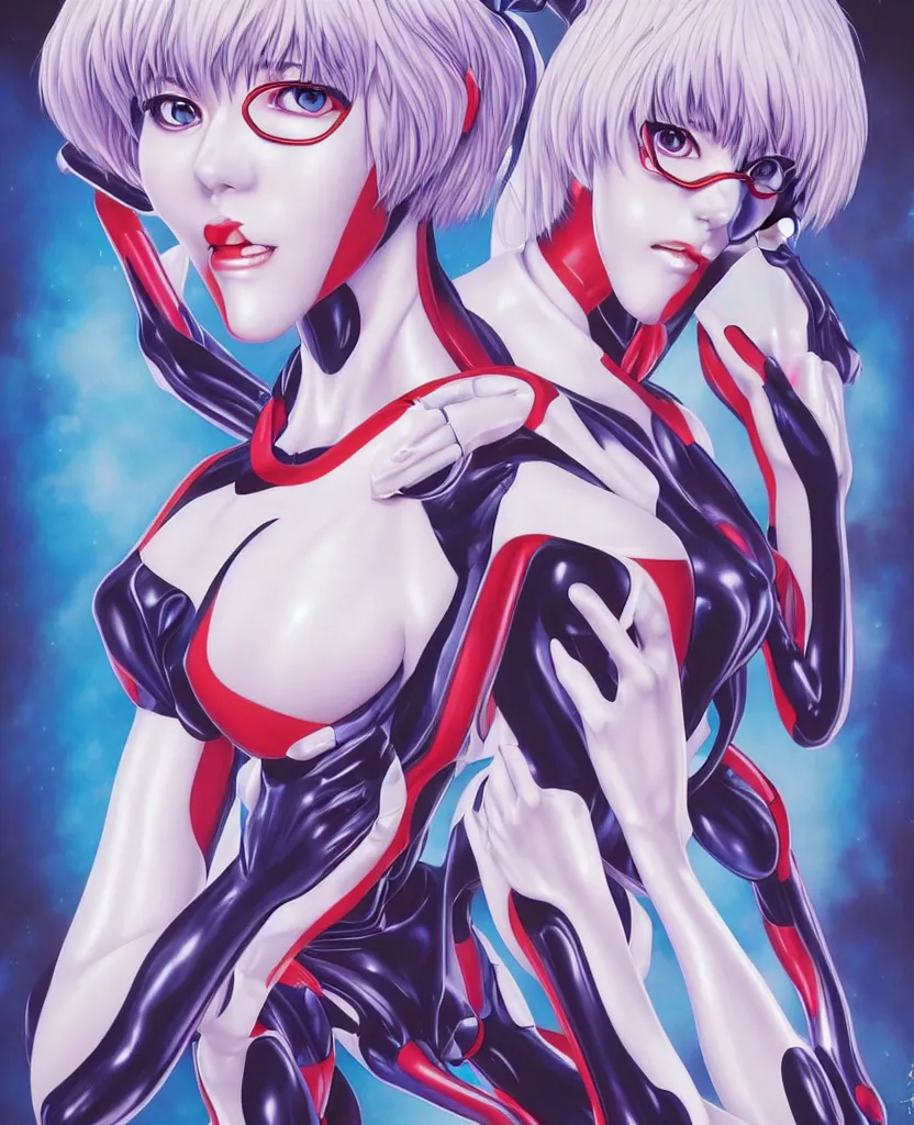 Image similar to neon genesis evangelion, rei ayanami by artgerm and ernt haeckel, trending on artstation