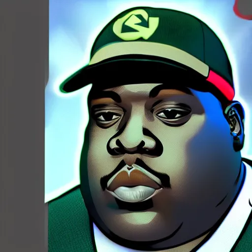 Image similar to Biggie Smals in smash bros