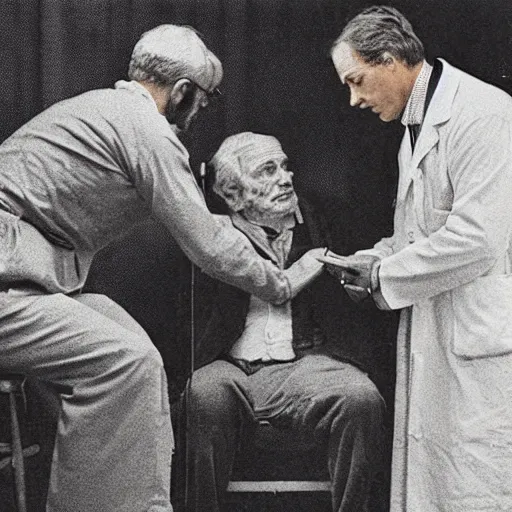 Image similar to photo of a doctor diagnosing a man with being british