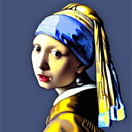 Image similar to girl with a pearl earring by johannes vermeer, by h r giger, trending on artstation