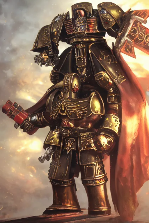 Image similar to warhammer 4 0 k horus heresy fanart - the primarchs emperor by johannes helgeson animated with vfx concept artist & illustrator global illumination ray tracing hdr fanart arstation zbrush central hardmesh 8 k octane renderer