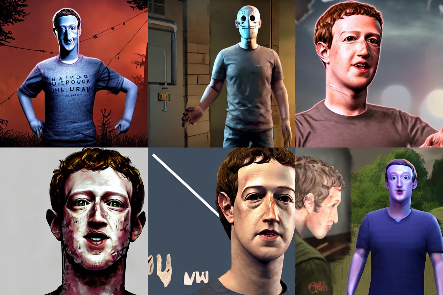 Prompt: Mark Zuckerberg as a villain in Dead By Daylight